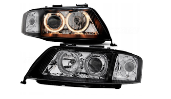 Strålkastare Audi A6 C5 Ringi Xenon D2S Svart FK