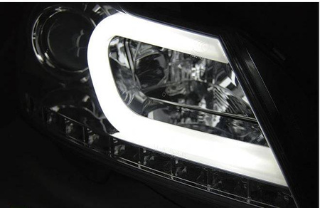 Strålkastare Mercedes W204 11-14 CHROME LED