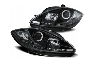 Strålkastare Seat Leon Altea 09-12 Dagsljus Svart