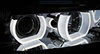Bmw E90 E91 strålkastare 05-08 kromringar 3d