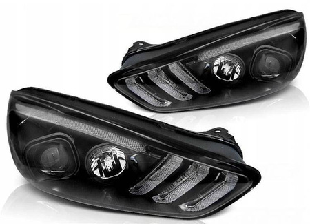 Ford Focus III mk3 15-18 svarta drl led dts lampor
