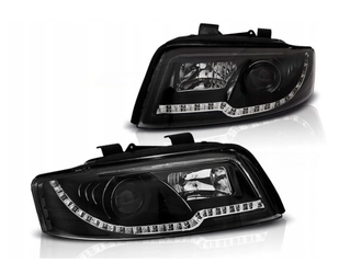 Strålkastare Audi A4 B6 00-04 Led Tube Svart