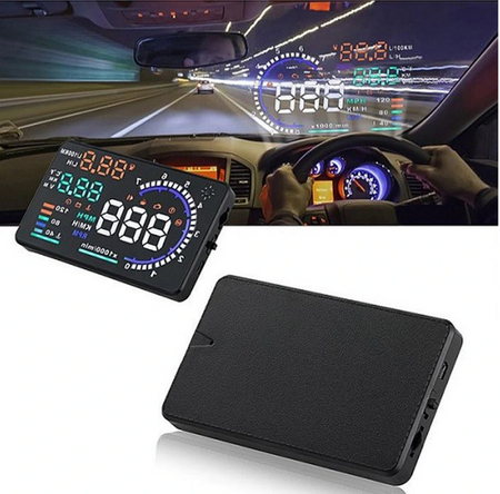 Displayprojektor LED LCD HUD OBD2 5,5 KLOCKS