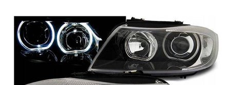 Lampor BMW E90 E91 05-11 led ringar svart H7/H7 DEPO