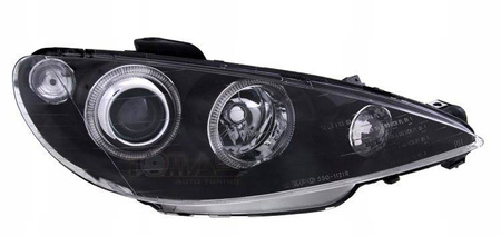 Peugeot 206 BLACK RINGI strålkastare