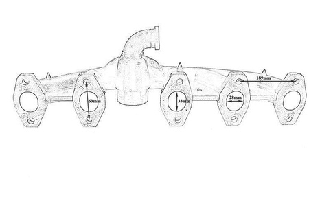 Avgasgrenrör VW Transporter T5, Touareg 2.5