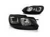 Strålkastare Vw Golf Vi 6 08-12 Svart Led Drl
