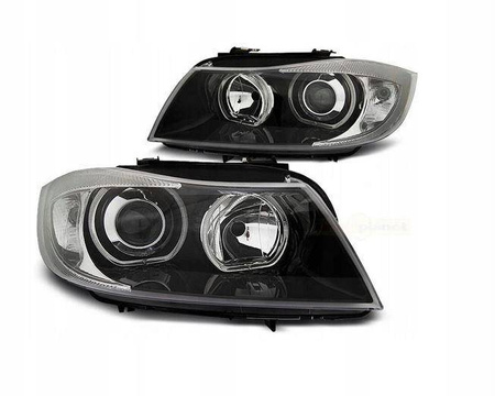 Lampor BMW E90 E91 05-11 led ringar svart H7/H7 DEPO
