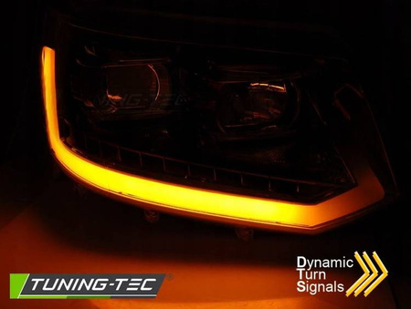 Nya VW T5 strålkastare 10-15 LED TUBE BLACK T6 LOOK DRL LIFT