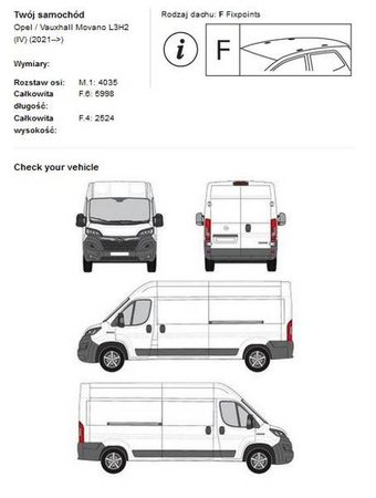 Takplattform för Opel Movano L3H2 2021->